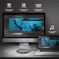 AXAGON RVC-HI2M USB-C to HDMI adapter fekete 25 cm HDMI 2.0a #5