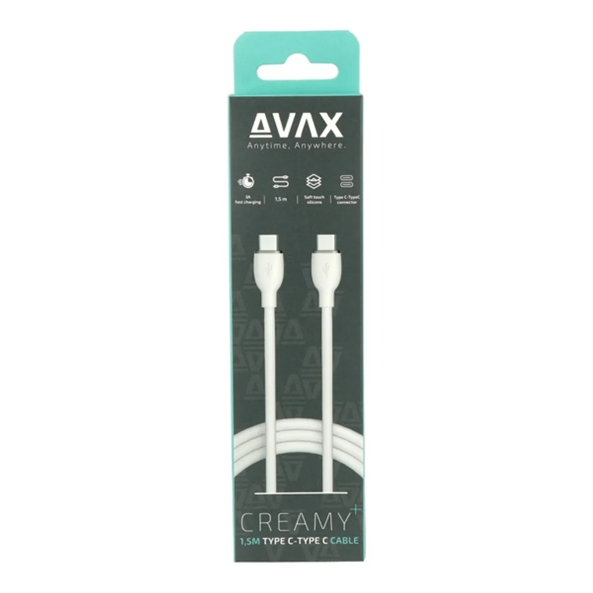 AVAX CB623 Creamy Type-C 60W 1,5 m fehér-ezüst kábel #3