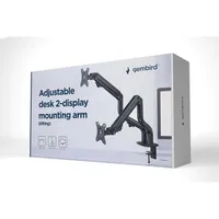 GEMBIRD MA-DA2-02 kétkaros asztali monitor tartó gázrugós 17-32" 2x monitor VESA 75x75 100x100 kábelrendező fekete #6