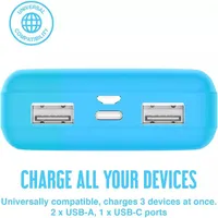 JUICE JU194716 ECO 3 Charge 10000mAh 2x USB-A, 1x USB-C kékeszöld Újrahasznosított műanyag #3