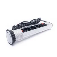TOO PPS-303-3S beépíthető hálózati elosztó ezüst, 3x SCHUKO, 1,8 m kábel, kapcsolóval, IP20 #2