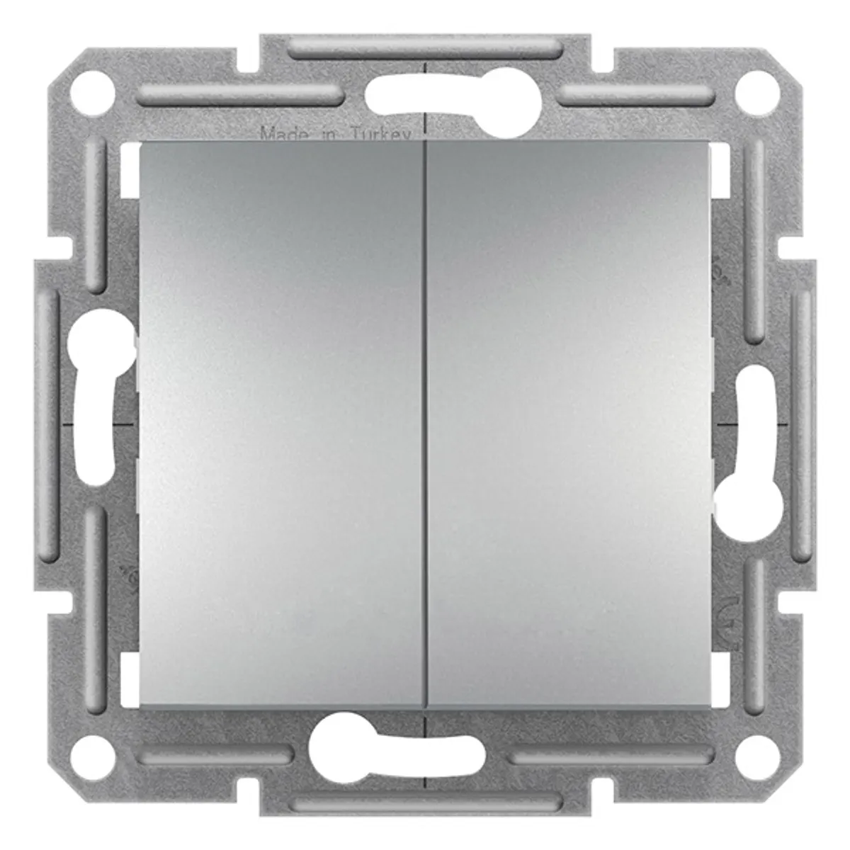 Schneider EPH0600161 Asfora alumínium rugós bekötésű kettős váltókapcsoló 10A IP20 71x71x42 mm #1