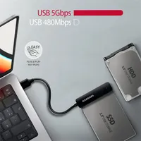 AXAGON ADSA-FP2A Slim USB-A 5Gbps SATA 2,5" SSD HDD adapter 20 cm fekete #3