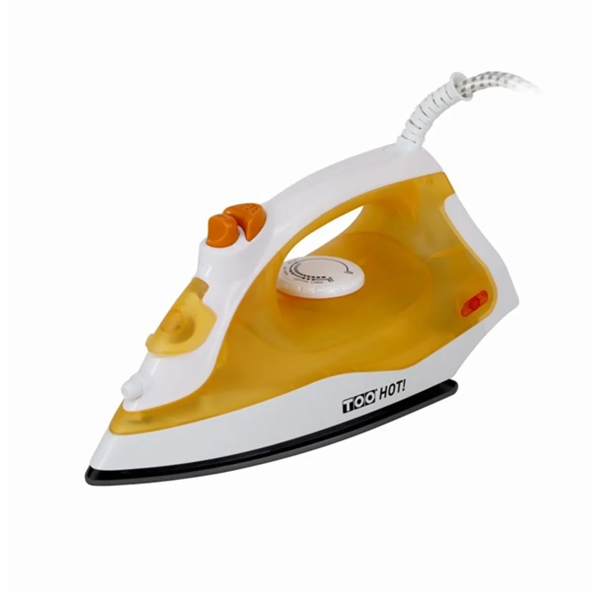 TOO IR-121-Y gőzölős vasaló fehér-sárga Teflon talp 180 ml tartály 1400 W gőzlövet funkció 7-18 g per perc #1