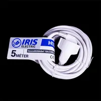IRIS Electric IEEC-5M-16A/230V Hosszabbító kábel 5 m 16A Schuko Fehér