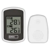 EMOS E0042 vezeték nélküli külső-belső hőmérő 2xAAA hatótávolság 100 m felbontás 0,1 C külső -40 C és +60 C belső 0 C és +60 C 433 MHz