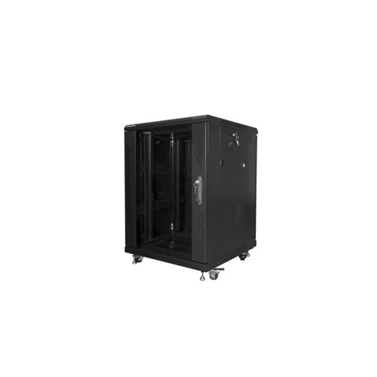 LANBERG FF01-6615-12B FF01 19" 15U 600x600 fekete edzett üveg ajtó #3