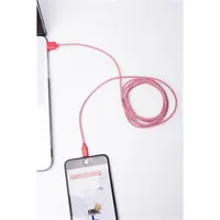 Kikkerland US113-RD-EU textilborítású Lightning USB 2.0 adatkábel 180 cm Apple-kompatibilis piros-fehér